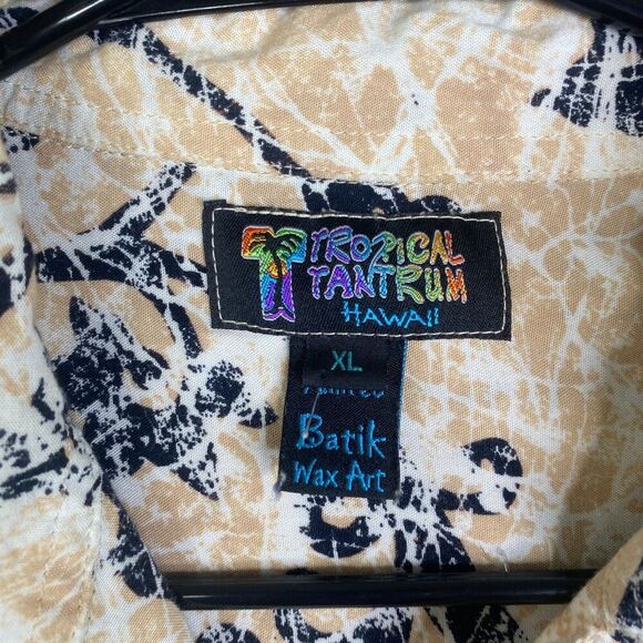 Tropical Tantrum Hawaiian Shirt XL Men’s Button Up Batik All Over Print Vintage - Picture 4 of 11